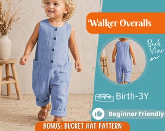Overalls Sewing Pattern for Kids, Overalls Pattern, Kids Pattern, Jumpsuit Pattern, Beginner Pattern, Sewing Pattern Toddlers, Baby Pattern
