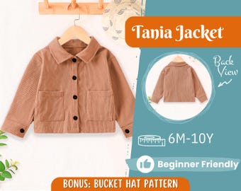 Jacket Sewing Pattern for Kids, Jacket Pattern, Kids Sewing Pattern, PDF Pattern, Beginner Pattern, Sewing Pattern Toddlers, Kids Pattern