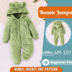 Jumpsuit Sewing Pattern for Kids, Hooded Jumpsuit, Kids Pattern, PDF Pattern, Beginner Pattern, Sewing Pattern Toddlers, Teddy Jumpsuit