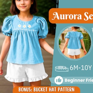 Top and Shorts Pattern for Kids, Top Pattern, Kids Pattern, PDF Pattern, Beginner Pattern, Sewing Pattern Toddlers, Shorts Pattern, Easy Top