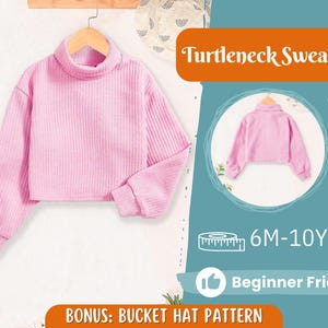 Sweater Sewing Pattern for Kids, Sweater Pattern, Turtleneck Sweater, PDF Pattern, Beginner Pattern, Sewing Pattern Toddlers, Kids Pattern