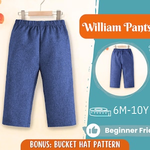 Pants Sewing Pattern for Kids, Elastic Waistband Pants Pattern, Kids Pattern, Baby Sewing Pattern, Beginner Pattern, Sewing Pattern Toddlers