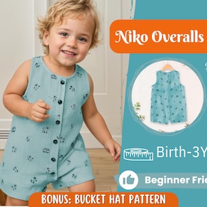 Overalls Sewing Pattern for Kids, Overalls Pattern, Kids Pattern, Jumpsuit Pattern, Beginner Pattern, Sewing Pattern Toddlers, Baby Pattern