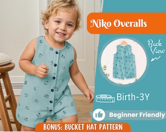 Overalls Sewing Pattern for Kids, Overalls Pattern, Kids Pattern, Jumpsuit Pattern, Beginner Pattern, Sewing Pattern Toddlers, Baby Pattern