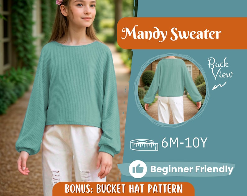Sweater Sewing Pattern for Kids, Sweater Pattern, Kids Pattern, PDF