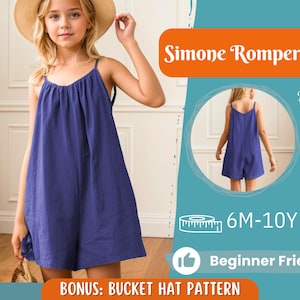 Romper Sewing Pattern for Kids, Overalls Pattern, Kids Pattern, Romper Pattern, Beginner Pattern, Sewing Pattern Toddlers, Jumpsuit Pattern