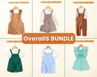 Overalls Bundle, Overalls Pattern, Sewing Patterns for Kids PDF, PDF Pattern, Romper Pattern, Kids Sewing Patterns, Kids Patterns
