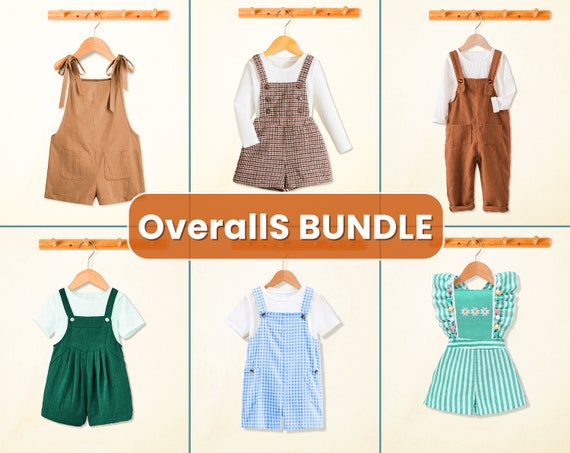Overalls Bundle, Overalls Pattern, Sewing Patterns for Kids PDF, PDF Pattern, Romper Pattern, Kids Sewing Patterns, Kids Patterns