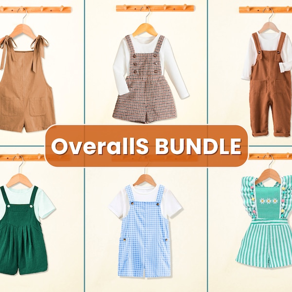 Overalls Bundle, Overalls Pattern, Sewing Patterns for Kids PDF, PDF Pattern, Romper Pattern, Kids Sewing Patterns, Kids Patterns