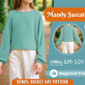 Sweater Sewing Pattern for Kids, Sweater Pattern, Kids Pattern, PDF Pattern, Beginner Pattern, Sewing Pattern Toddlers, Kids Top Pattern