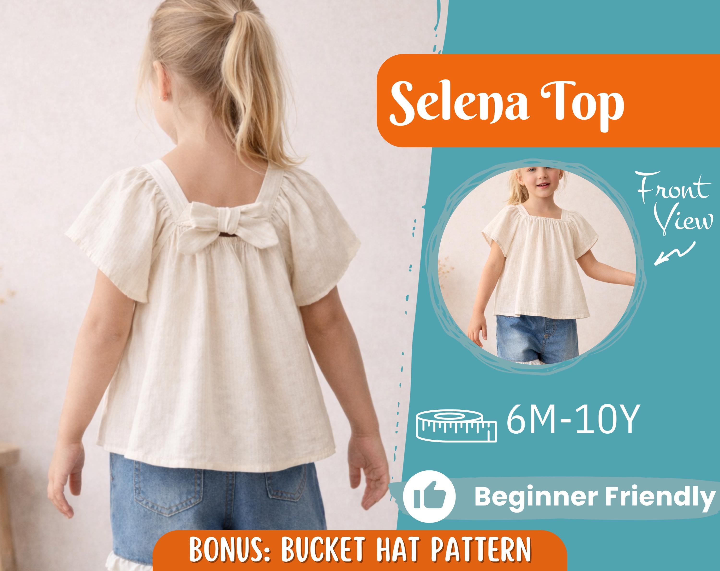 Top Sewing Pattern for Kids, Top Pattern, Kids Pattern, Girl Pattern ...