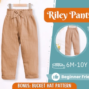 Pants Sewing Pattern for Kids, Elastic Waistband Pants Pattern, Kids Pattern, Baby Sewing Pattern, Beginner Pattern, Sewing Pattern Toddlers
