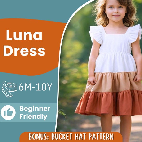 Dress Sewing Pattern for Kids, Dress Pattern, Kids Pattern, Summer Dress Pattern, Beginner Pattern, Sewing Pattern Toddlers, Baby Pattern