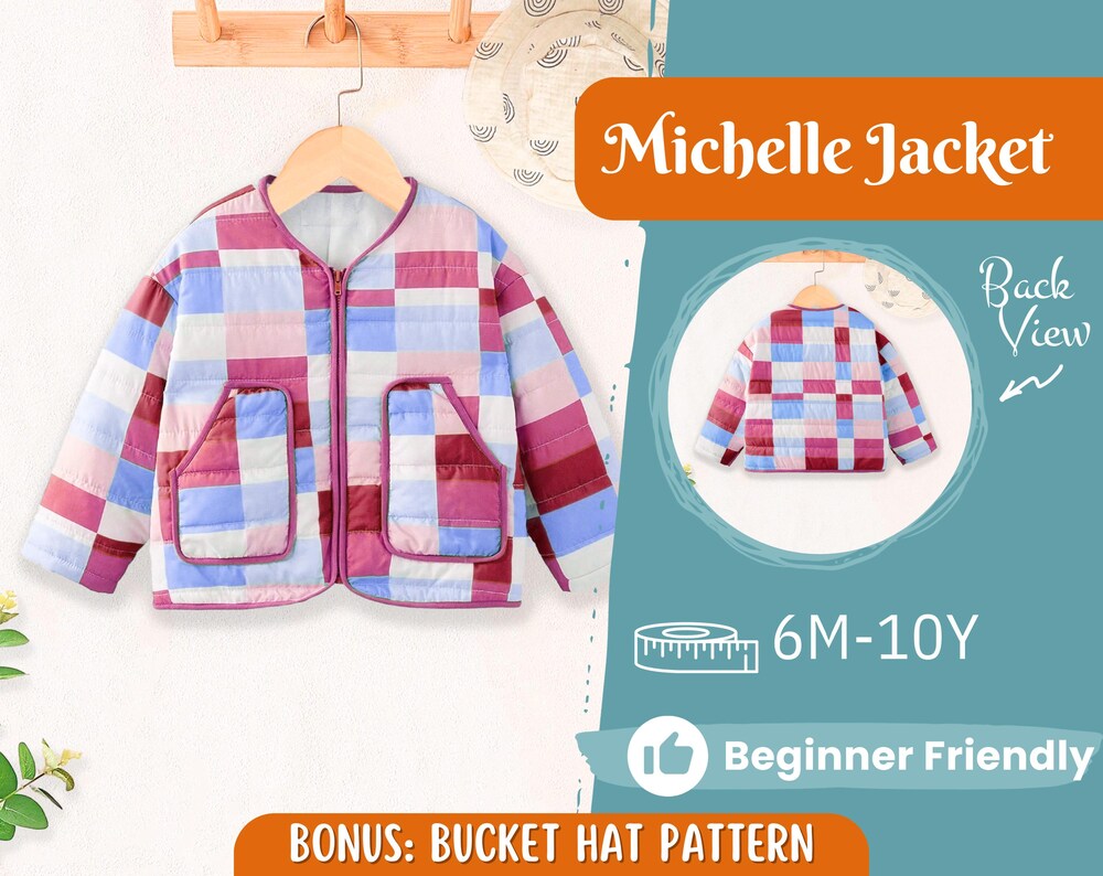 Snorider Design Jacket Sewing Pattern For Kids, Jacket Pattern, Kids Pattern, Pdf Pattern, Beginner Pattern, Sewing Pattern Toddlers, Quilted Jacket Pattern