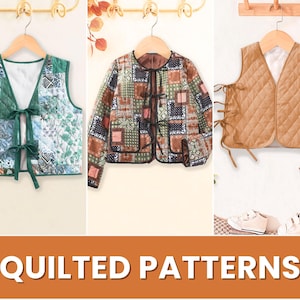Quilted Bundle, Quilted Pattern, Sewing Patterns for Kids, PDF Pattern, Vest Pattern, Kids Sewing Patterns, Kids Patterns, Jacket Pattern