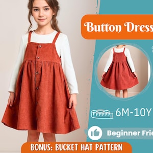 Dress Sewing Pattern for Kids, Girl Dress Pattern, Kids Pattern, PDF Pattern, Beginner Pattern, Sewing Pattern Toddlers, Baby Sewing Pattern