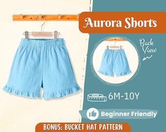 Patrón de costura para pantalones cortos para niños, Patrón de pantalones cortos, Patrón para niños, Patrón en PDF, Patrón para principiantes, Patrón de costura para bebés, Patrón de costura para bebés