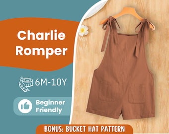 Modèle de couture Romper pour enfants, Modèle Romper, Modèle enfants, Modèle global, Modèle débutant, Modèle de couture pour tout-petits, Modèle bébé