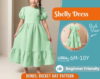 Dress Sewing Pattern for Kids, Dress Pattern, Kids Pattern, Summer Dress Pattern, Beginner Pattern, Sewing Pattern Toddlers, PDF Pattern