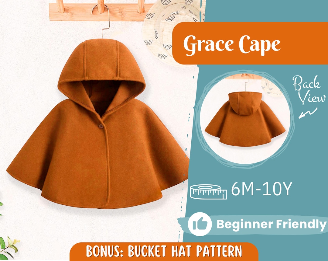 Cape Sewing Pattern for Kids, Capelet Pattern, Kids Pattern, Easy PDF ...