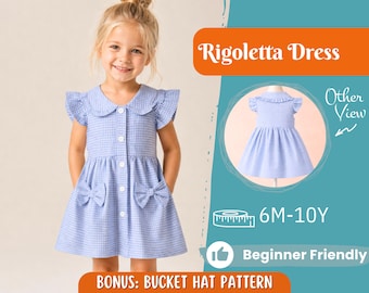 Dress Sewing Pattern for Kids, Dress Pattern, Kids Pattern, Girl Dress Pattern, Beginner Pattern, Sewing Pattern Toddlers, PDF Pattern