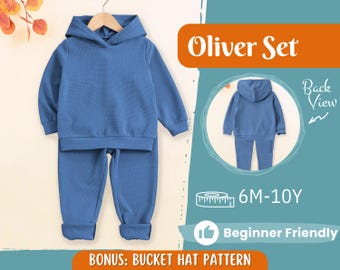 Hoodie und Hosen Schnittmuster für Kinder, Hoodie Schnittmuster, Kinder Schnittmuster, PDF Schnittmuster, Anfänger Schnittmuster, Nähanleitung und Hosen Schnittmuster