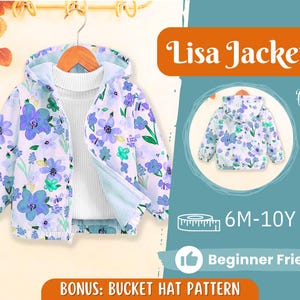 Jacket Sewing Pattern for Kids, Jacket Pattern, Kids Sewing Pattern, PDF Pattern, Beginner Pattern, Sewing Pattern Toddlers, Coat Pattern