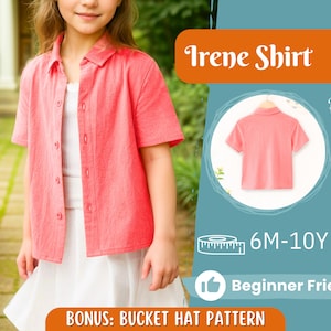 Shirt Sewing Pattern for Kids, Shirt Pattern, Kids Pattern, PDF Pattern, Beginner Pattern, Sewing Pattern Toddlers, Kids Shirt Pattern