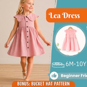 Dress Sewing Pattern for Kids, Dress Pattern, Kids Pattern, Girl Dress Pattern, Beginner Pattern, Sewing Pattern Toddlers, PDF Pattern