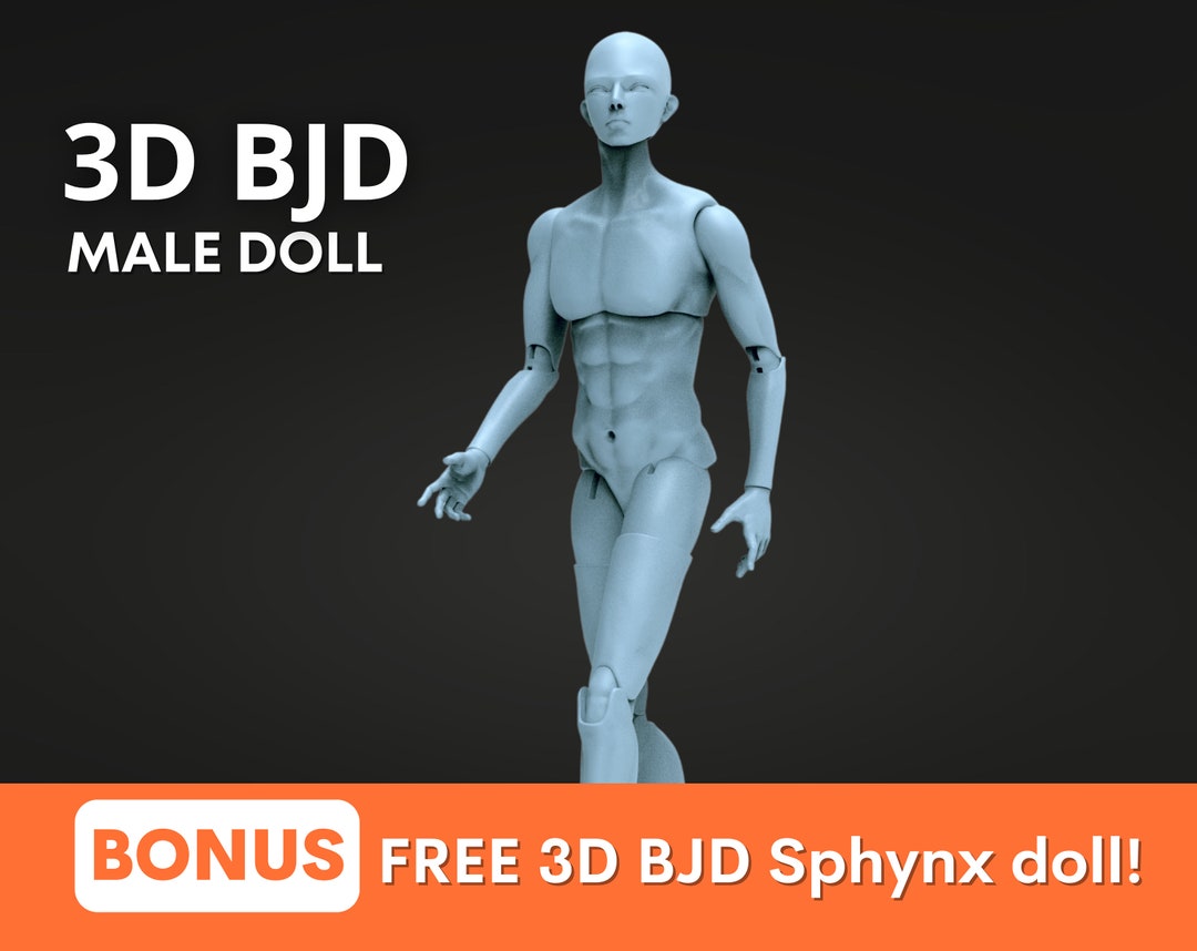 BJD Doll Stl 3D Model for Printing Male BJD, BJD Doll 3D, Male 3d Bjd ...