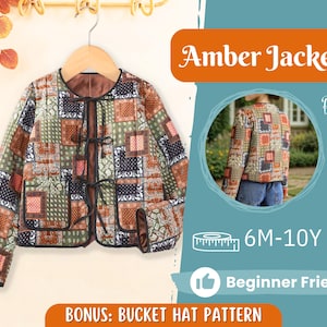 Jacket Sewing Pattern for Kids, Jacket Pattern, Kids Pattern, PDF Pattern, Beginner Pattern, Sewing Pattern Toddlers, Kids Quilted Jacket