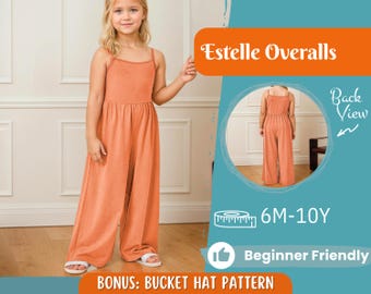 Overalls Sewing Pattern for Kids, Overalls Pattern, Kids Pattern, Jumpsuit Pattern, Beginner Pattern, Sewing Pattern Toddlers, Baby Pattern