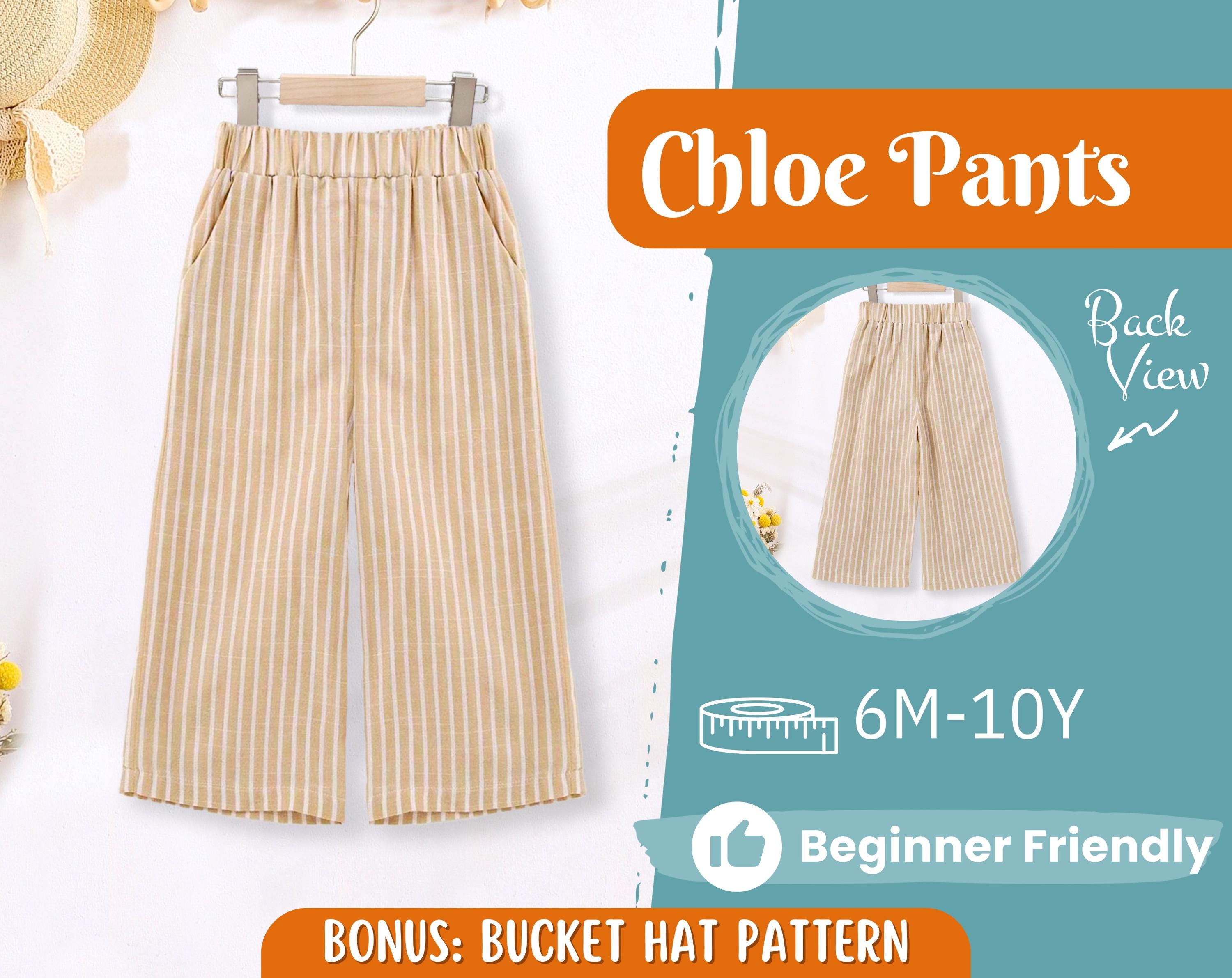 Pants Sewing Pattern for Kids, Elastic Waistband Pants Pattern
