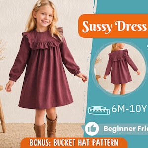 Dress Sewing Pattern for Kids, Dress Pattern, Kids Pattern, Easy PDF Pattern, Beginner Pattern, Sewing Pattern Toddlers, Baby Sewing Pattern