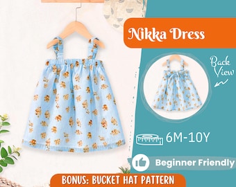 Kleid Schnittmuster für Kinder, Kleider-Schnittmuster, Kinder-Schnittmuster, Sommerkleid-Schnittmuster, Anfänger-Schnittmuster, Anfänger-Schnittmuster, Schnittmuster Kleinkinder, Baby-Schnittmuster