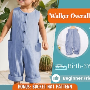 Overalls Sewing Pattern for Kids, Overalls Pattern, Kids Pattern, Jumpsuit Pattern, Beginner Pattern, Sewing Pattern Toddlers, Baby Pattern