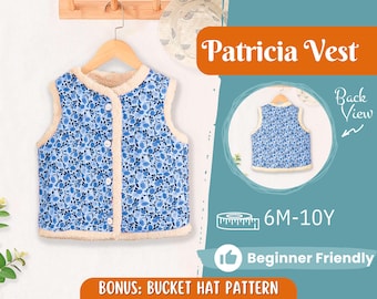 Vest Sewing Pattern for Kids, Teddy Vest Pattern, Kids Pattern, PDF Pattern, Beginner Pattern, Sewing Pattern Toddlers, Kids Vest Pattern