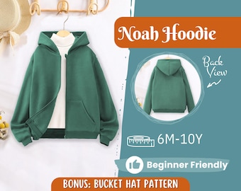 Hoodie Sewing Pattern for Kids, Sweatshirt Pattern, Kids Pattern, PDF Pattern, Beginner Pattern, Sewing Pattern Toddlers, Boy Hoodie Pattern