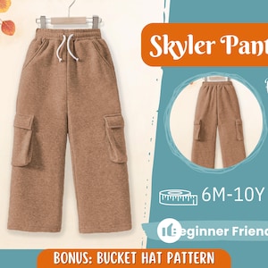 Cargo Joggers Sewing Pattern for Kids, Pants Pattern, Kids Pattern, Joggers Pattern, Beginner Pattern, Sewing Pattern Toddlers, PDF Pattern