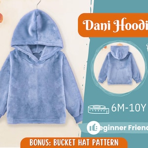 Hoodie Sewing Pattern for Kids, Sweatshirt Pattern, Kids Pattern, PDF Pattern, Beginner Pattern, Sewing Pattern Toddlers, Hoodie Pattern