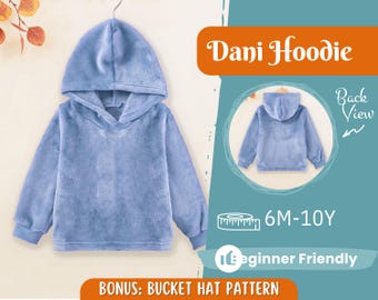 Hoodie Sewing Pattern for Kids, Sweatshirt Pattern, Kids Pattern, PDF Pattern, Beginner Pattern, Sewing Pattern Toddlers, Hoodie Pattern