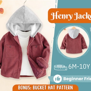 Jacket Sewing Pattern for Kids, Jacket Pattern, Kids Pattern, PDF Pattern, Beginner Pattern, Sewing Pattern Toddlers, Kids Jacket Pattern