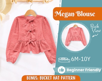Girl Blouse Pattern, Sewing Pattern for Kids, Kids Pattern, Toddler Blouse Pattern, Beginner Pattern, Sewing Pattern Toddlers, Baby Pattern