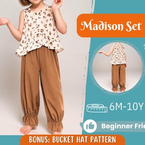 Top and Pants Pattern for Kids, Top Pattern, Kids Pattern, PDF Pattern, Beginner Pattern, Sewing Pattern Toddlers, Pants Pattern