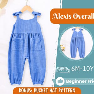 Overalls Sewing Pattern for Kids, Overalls Pattern, Kids Pattern, Jumpsuit Pattern, Beginner Pattern, Sewing Pattern Toddlers, PDF Pattern