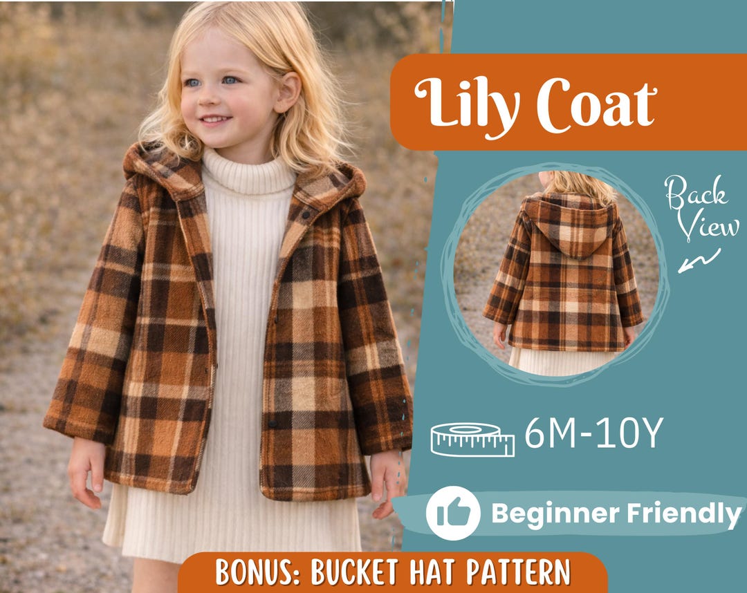 Kids Coloth Pattern Coat Sewing Pattern for Kids, Girl Coat Pattern, Kids Pattern, PDF ...