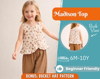 Top Sewing Pattern for Kids, Top Pattern, Kids Pattern, Girl Pattern, Beginner Pattern, Sewing Pattern Toddlers, PDF Pattern