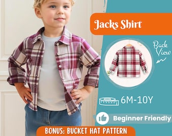 Shirt Sewing Pattern for Kids, Boy's Shirt Pattern, Kids Pattern, PDF Pattern, Beginner Pattern, Sewing Pattern Toddlers, Kids Shirt Pattern