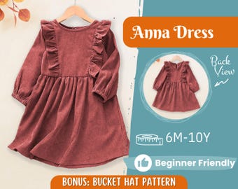 Dress Sewing Pattern for Kids, Dress Pattern, Kids Pattern, Easy PDF Pattern, Beginner Pattern, Sewing Pattern Toddlers, Baby Sewing Pattern