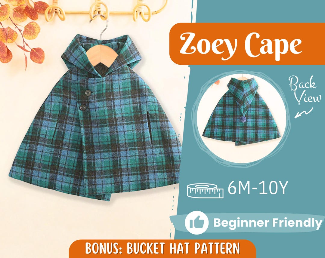 Cape Sewing Pattern for Kids, Capelet Pattern, Kids Pattern, Easy PDF ...